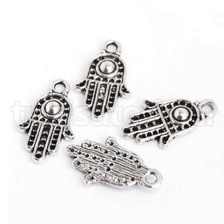 Mano de Fátima, Hamsa, mano protectora, colgante de aleación, 20x12x2 mm.