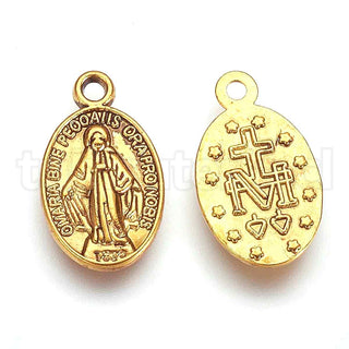 Colgante Oval, medalla religiosa, virgen, 17x10x2 mm.