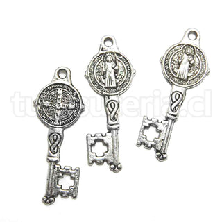 Colgantes de aleación, llaves religiosas, 33x12x32 mm.