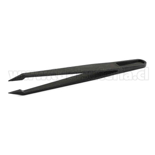 Pinza puntiaguda de punta plana de plástico color negro, suministro de fabricación.