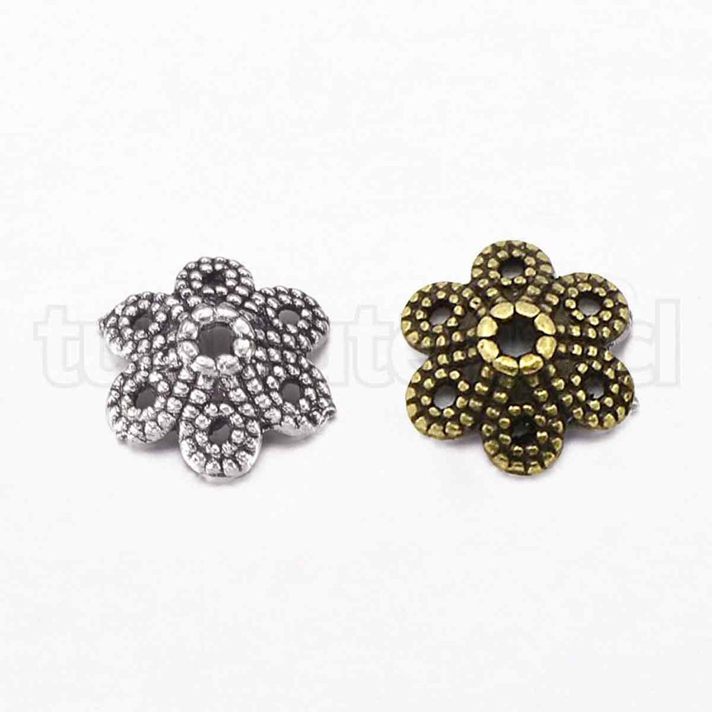 10pcs-5.5mm Tapas De Cuentas De Plata De Ley, Tapas De Cuentas De