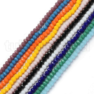 Cristal chino 3x2mm, cuentas de vidrio facetadas, rondelle, varios tonos para seleccionar, 150 pzs/tira, 13,6″.