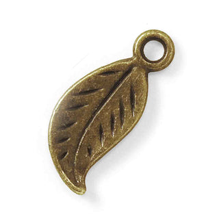 Dije Hoja Tono Bronce Envejecido 17x8mm | 14 uds