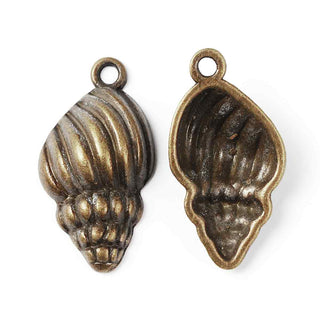Dije Caracola Marina Tono Bronce Envejecido 25.5x13x5.5mm | 5 uds