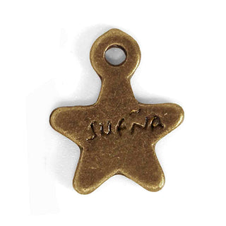 Dije Estrella con Mensaje “Sueña” Tono Bronce Envejecido 15x12x2mm | 9 uds
