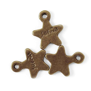 Dije Estrella con Mensaje “Sueña” Tono Bronce Envejecido 15x12x2mm | 9 uds