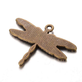 Dije Libélula Tono Bronce Envejecido 28x35.5x2mm | 3 uds