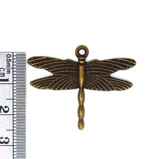 Dije Libélula Tono Bronce Envejecido 28x35.5x2mm | 3 uds