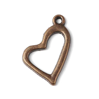 Dije Corazón Tono Bronce Envejecido 20x11x2mm | 10 uds