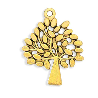 Dije Árbol de la Vida Tono Oro Envejecido 29x23.5mm | 4 uds