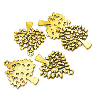 Dije Árbol de la Vida Tono Oro Envejecido 29x23.5mm | 4 uds