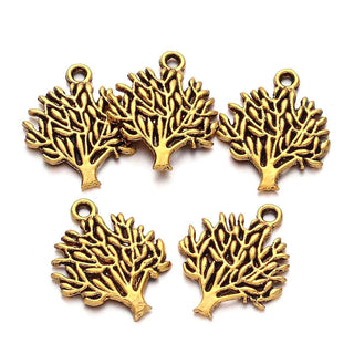 Dije Árbol de la Vida Tono Oro Envejecido 20x16mm | 4 uds