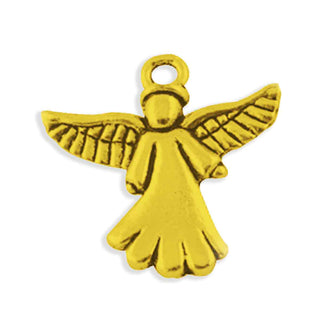Dije Ángel Estilo Tibetano Tono Oro Envejecido 20x20x3mm | 3 uds
