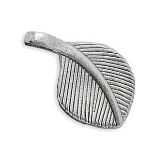 Dije Hoja Mediana Estilo Tibetano Plata Envejecida 28mm | 5 uds