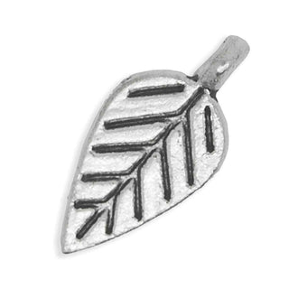 Dije Hoja Estilo Tibetano Tono Plata Envejecida 19x9mm | 8 uds