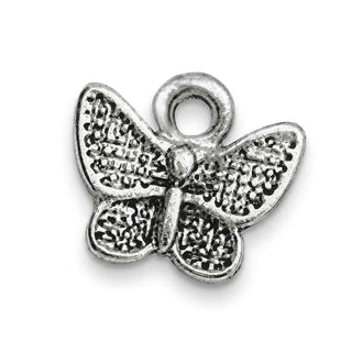 Dije Mariposa Mini Tono Plata Envejecida 12.5x10mm | 8 uds