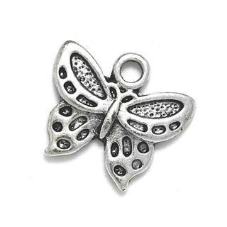 Dije Mariposa Pequeña Estilo Tibetano Tono Plata Envejecida 16.5x15mm | 7 uds
