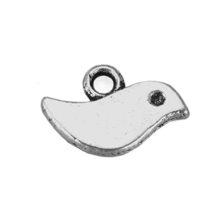 Dije Pajarito Estilo Tibetano Tono Plata Envejecida 7x11mm | 20 uds