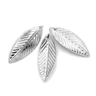 Dije Hoja Tono Plata 21x7.5mm | 24 uds
