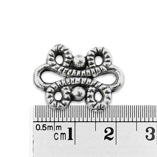 Enlace Floral Aleación Plata Envejecida 12x9mm | 8 uds