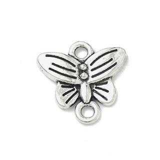 Enlace Mariposa Estilo Tibetano Aleación Plata Envejecida 14x14.5x2mm | 8 uds
