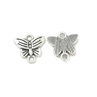 Enlace Mariposa Estilo Tibetano Aleación Plata Envejecida 14x14.5x2mm | 8 uds