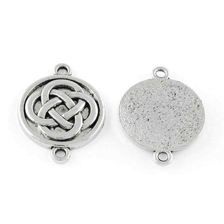 Enlace Nudo Celta Aleación Plata Envejecida 26.5x20x2mm | 3 uds