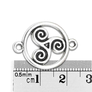 Enlace Trisquel Aleación Plata Envejecida 24x15mm | 3 uds