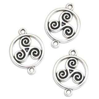 Enlace Trisquel Aleación Plata Envejecida 24x15mm | 3 uds