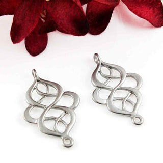 Enlace Rombo con Diseño Aleación Plata Envejecida 28x18x2mm | 4 uds