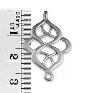 Enlace Rombo con Diseño Aleación Plata Envejecida 28x18x2mm | 4 uds