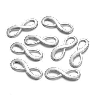 Enlace Infinito Aleación Tono Platino 8x22.5x1mm | 10 uds