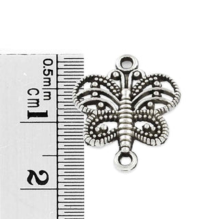 Enlace Mariposa Aleación Tono Plata Envejecida 17.4x14.3x2mm | 10 uds