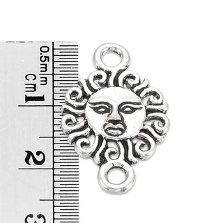 Enlace Sol Aleación Tono Plata Envejecida 24x15x3mm | 3 uds
