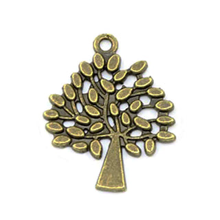 Dije Árbol de la Vida Tono Bronce Envejecido 29x24x1.5mm | 4 uds