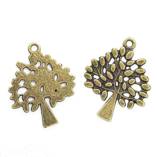 Dije Árbol de la Vida Tono Bronce Envejecido 29x24x1.5mm | 4 uds