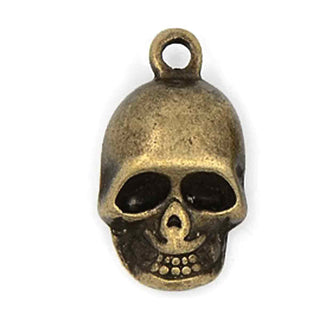 Dije Calavera Tono Bronce Envejecido 16x10x8mm | 2 uds