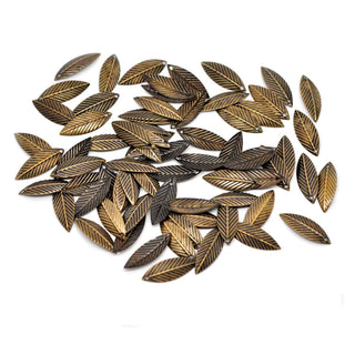 Dije Hoja Cóncava Tono Bronce Envejecido 21x7x1mm | 16 uds
