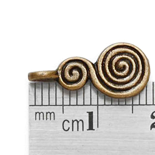 Dije Doble Espiral Tono Bronce Envejecido 17x8x1.5mm | 10 uds