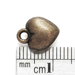 Dije Corazón con Volumen Tono Bronce Envejecido 13x10x5mm | 6 uds