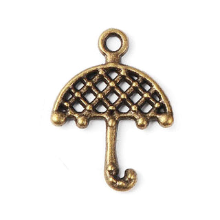 Dije Paraguas Tono Bronce Envejecido 21.5x16x2mm | 8 uds