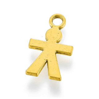 Dije Hombre Estilo Tibetano Tono Oro Envejecido 17x10x1mm | 11 uds