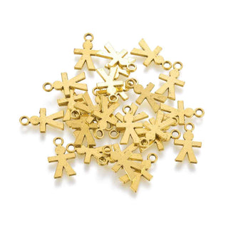 Dije Hombre Estilo Tibetano Tono Oro Envejecido 17x10x1mm | 11 uds