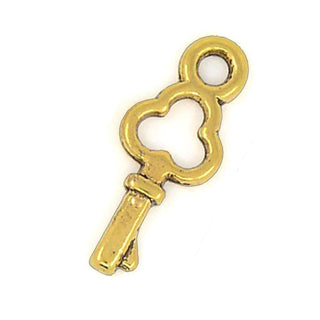 Mini Dije Llave Tono Oro Envejecido 16x6,5x2mm | 20 uds