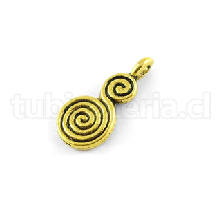 Colgante de aleación estilo tibetano, doble espiral, 8x17x1.5 mm.