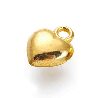 Dije Corazón Gordito Tono Oro Envejecido 11,5x9x4,5mm | 6 uds