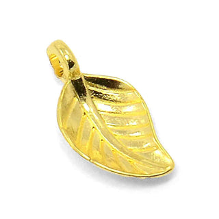 Mini Dije Hoja Tono Oro Envejecido 14x7x2,5mm | 15 uds