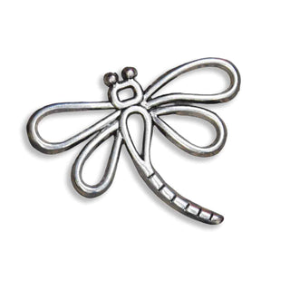 Dije Libélula Grande Tono Plata Envejecida 28x31.5mm | Pack 2 uds