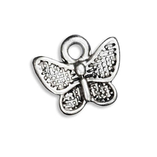 Dije Mariposa Pequeña Estilo Tibetano Tono Plata Envejecida 12.5x10mm | 10 uds