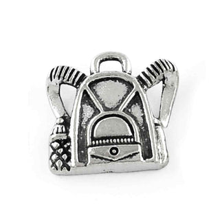 Dije Mochila Tono Plata Envejecida 16x16mm | 6 uds